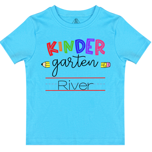 Personalized Kindergarten Line Name Shirt