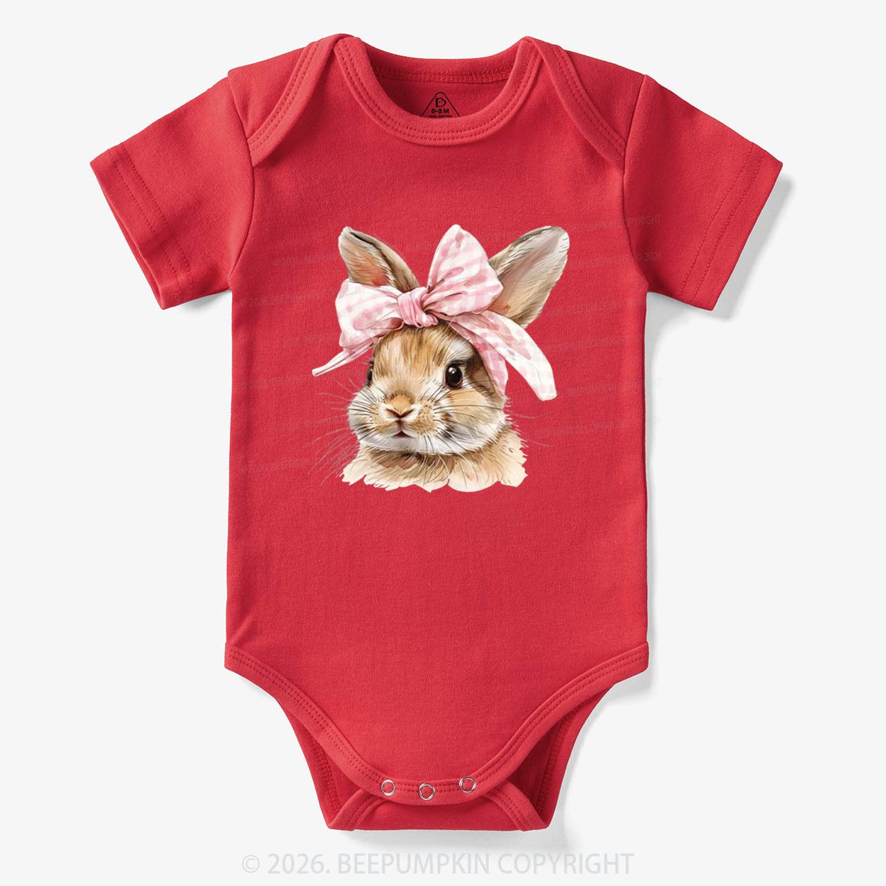 Cute Bunny with Bow Easter Bodysuit