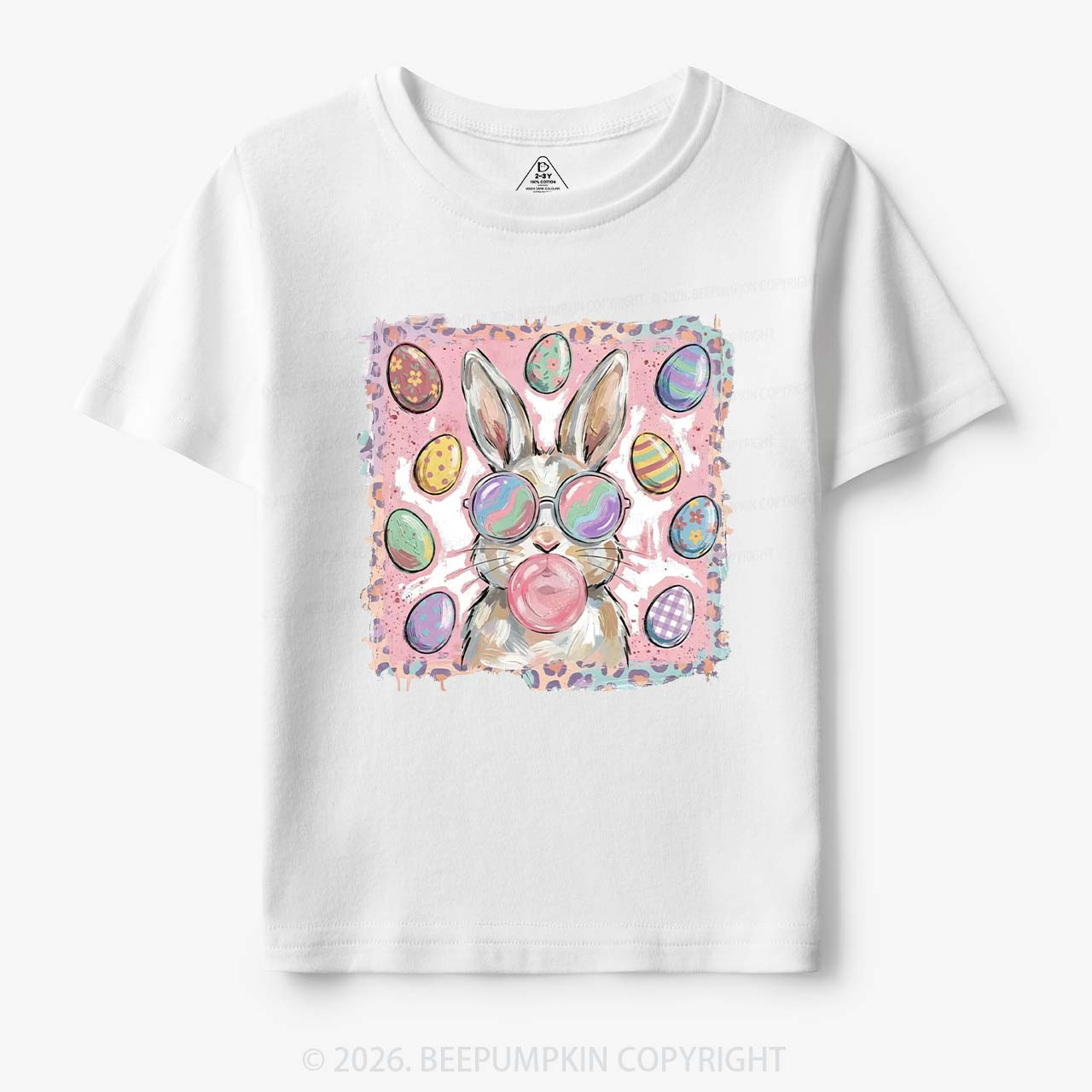 Retro Bubblegum Bunny Colorful Easter Eggs Toddler&Kids Tees