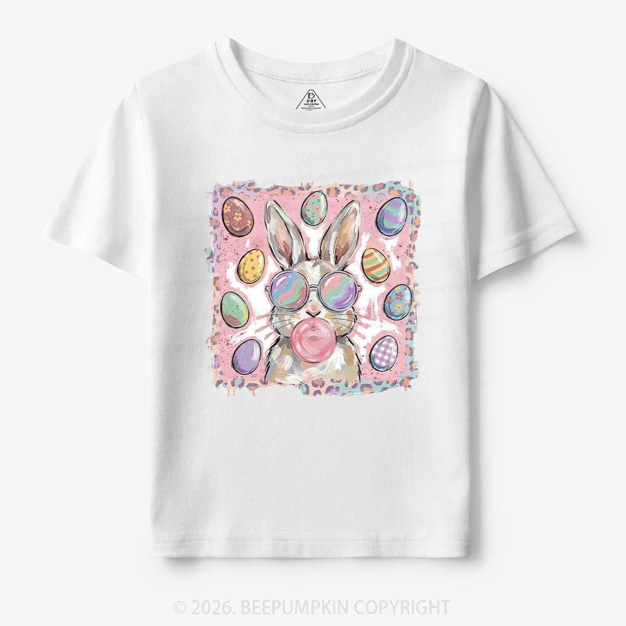 Retro Bubblegum Bunny Colorful Easter Eggs Toddler&Kids Tees
