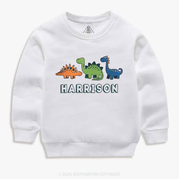 Personalized Cute Dinosaur Name Kid's Sweatshirt
