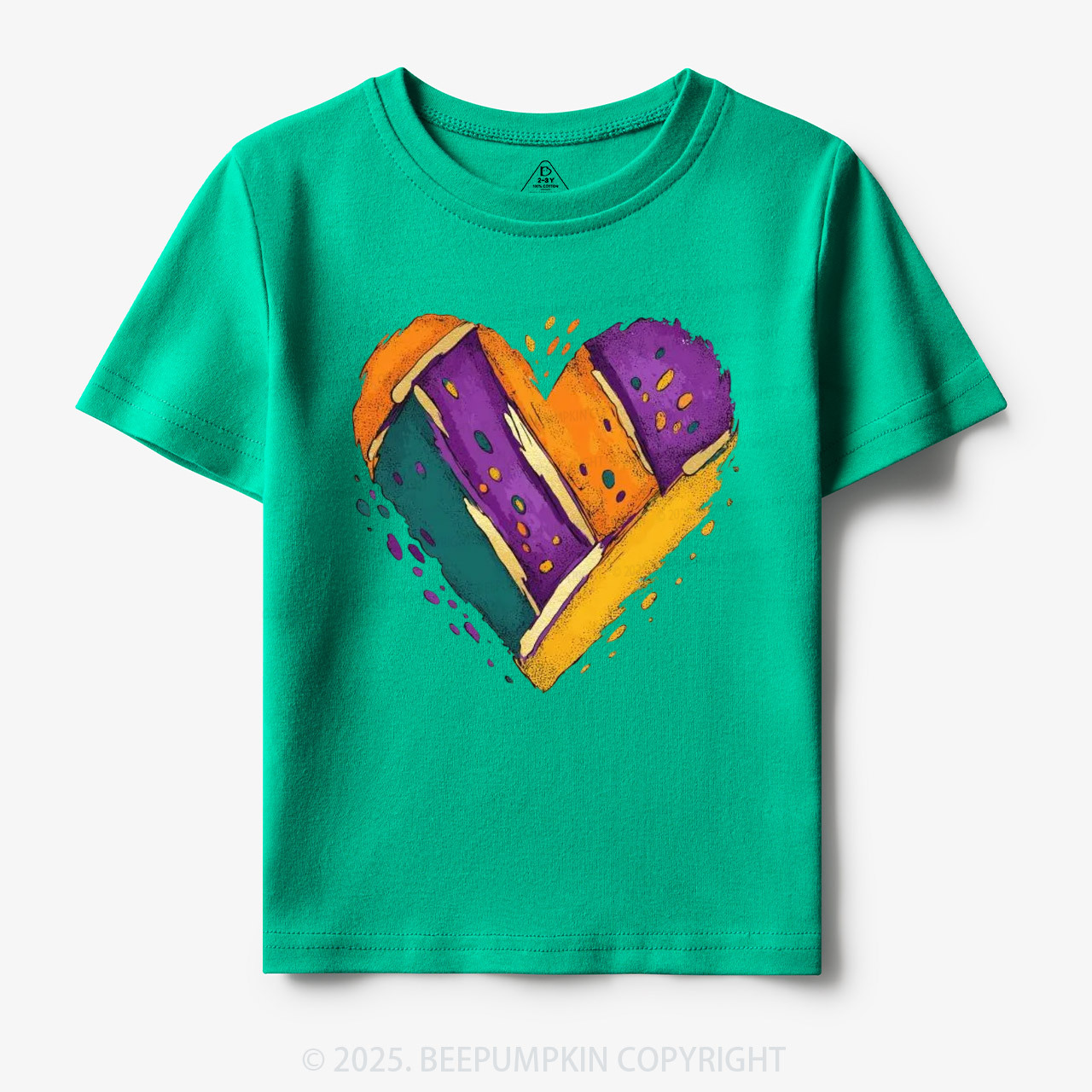 Mardi Gras Heart Toddler&Kid's Tees Beepumpkin