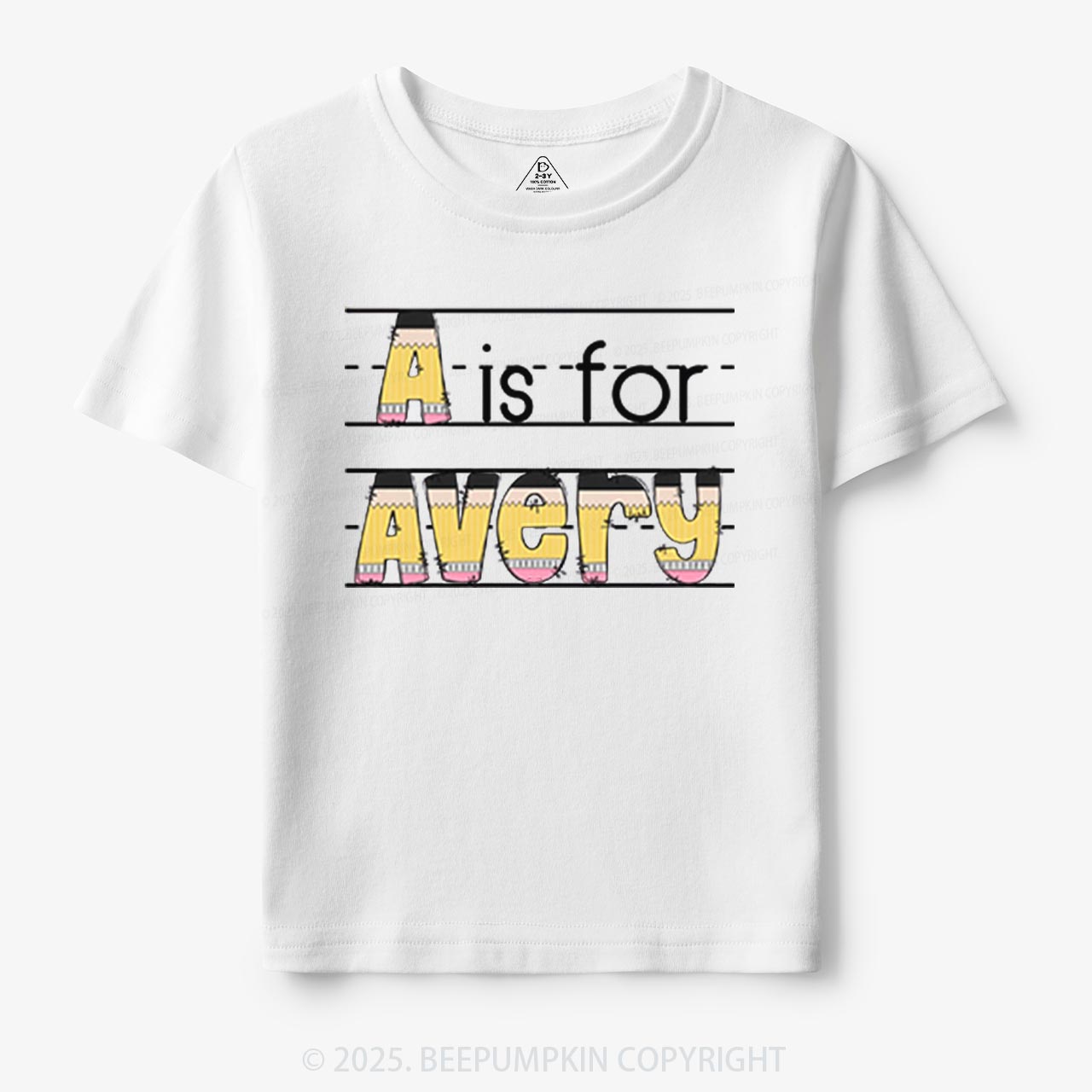 Personalized Pencil Letter Toddler&Kid's Tees Beepumpkin
