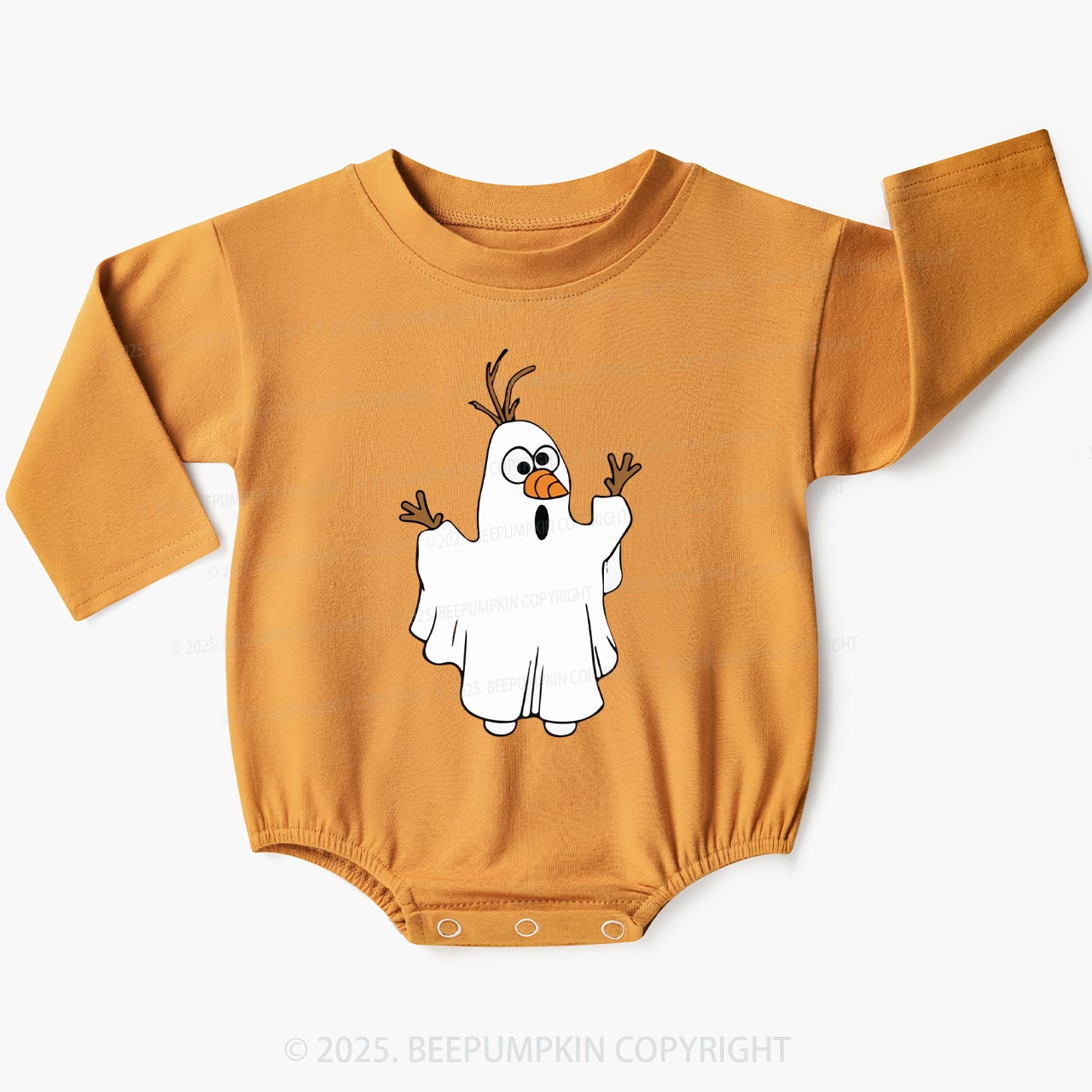 Halloween Boo Ghost Baby Bubble Romper Beepumpkin
