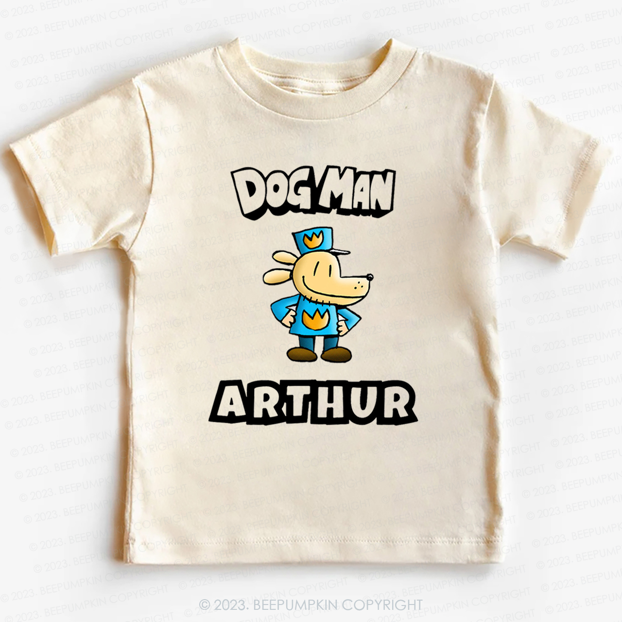 Personalised Dog Man Funny Book Day Kids Shirt