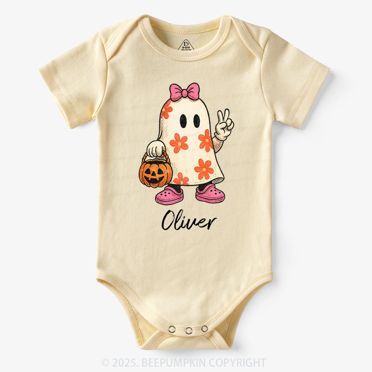 Personalized Boo Ghost Halloween Bodysuit Beepumpkin