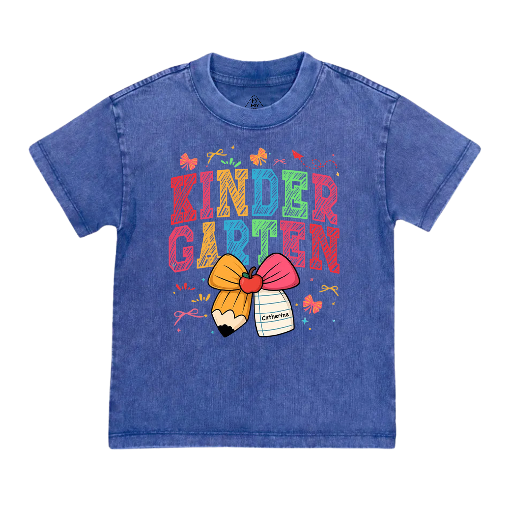 Personalized Girl Back To School Bundle Toddler&Kids Washed Tees