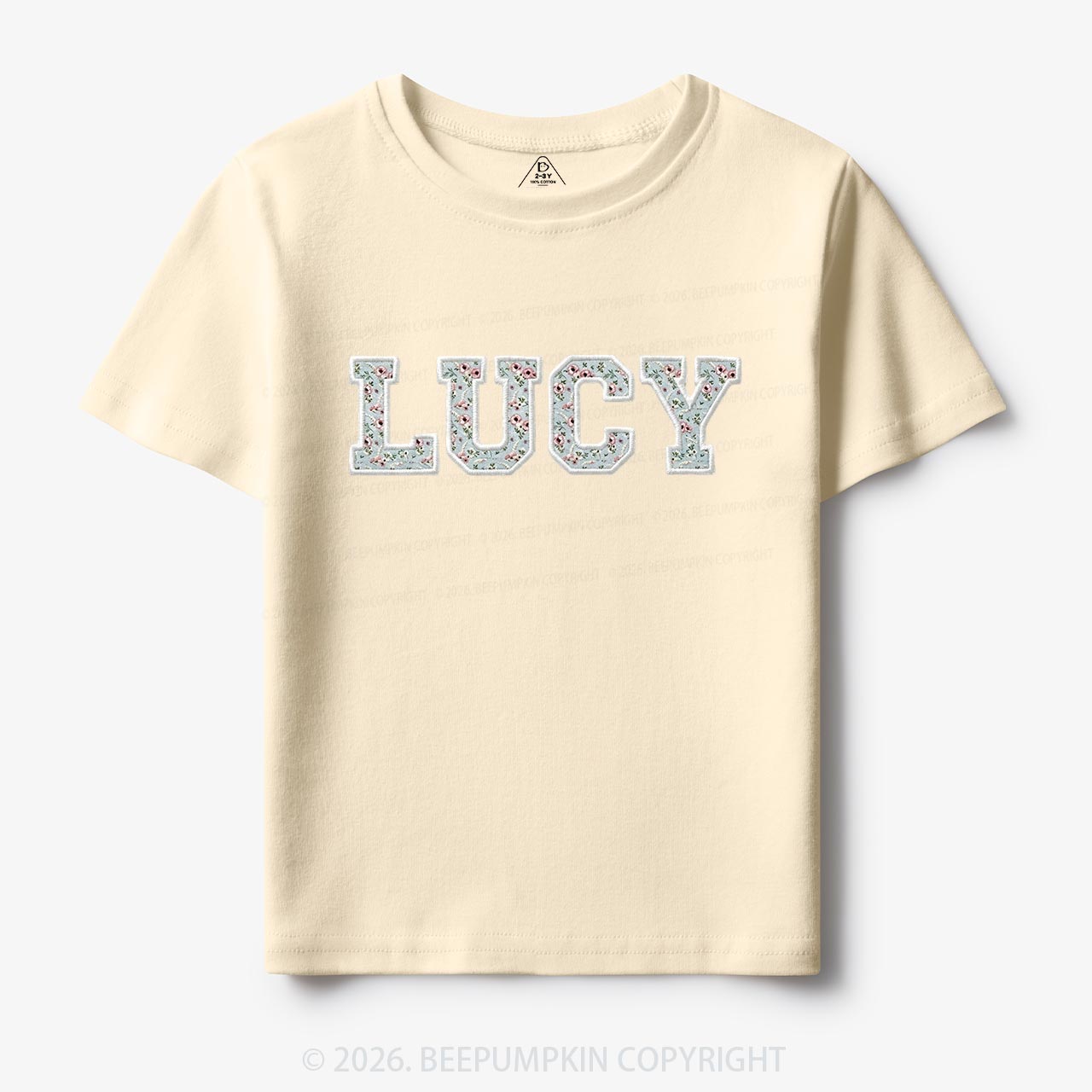 Personalized Vintage Blue Rose Applique Toddler&Kid's Tees