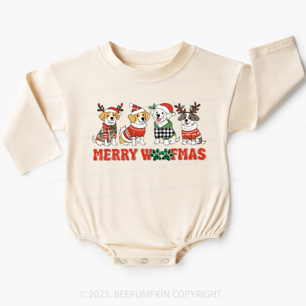 Merry Woofmas Baby Bubble Romper Beepumpkin