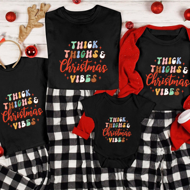 Thick Things Christmas Vibes Family Matching Shirt
