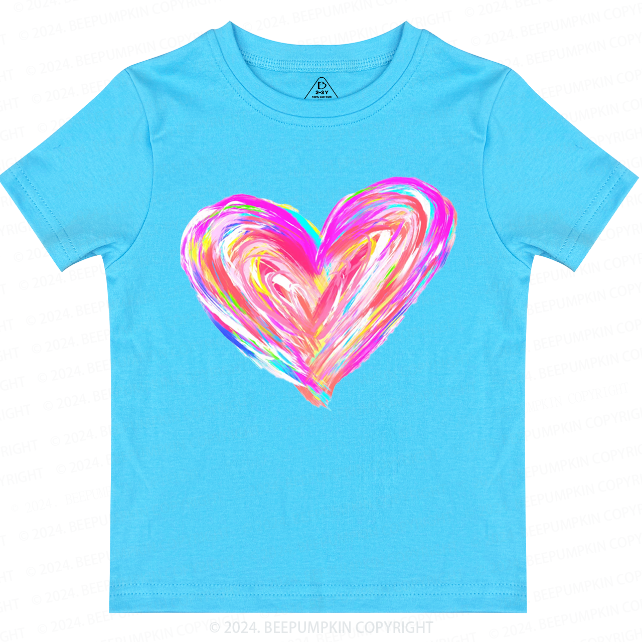 Rainbow Heart Valentines Toddler&Kids Tees Beepumpkin