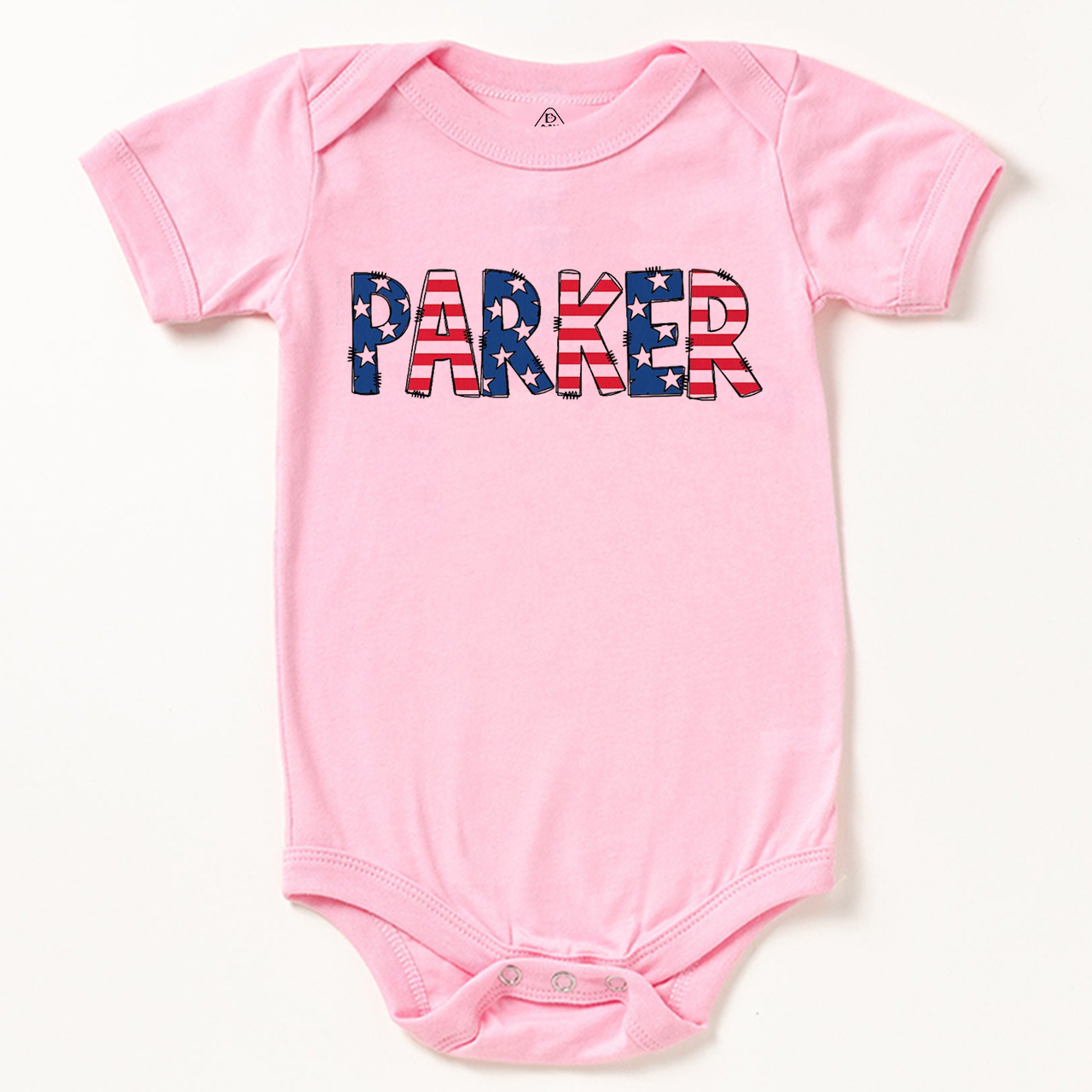Personalized Name Patriotic Letters  Bodysuit Beepumpkin