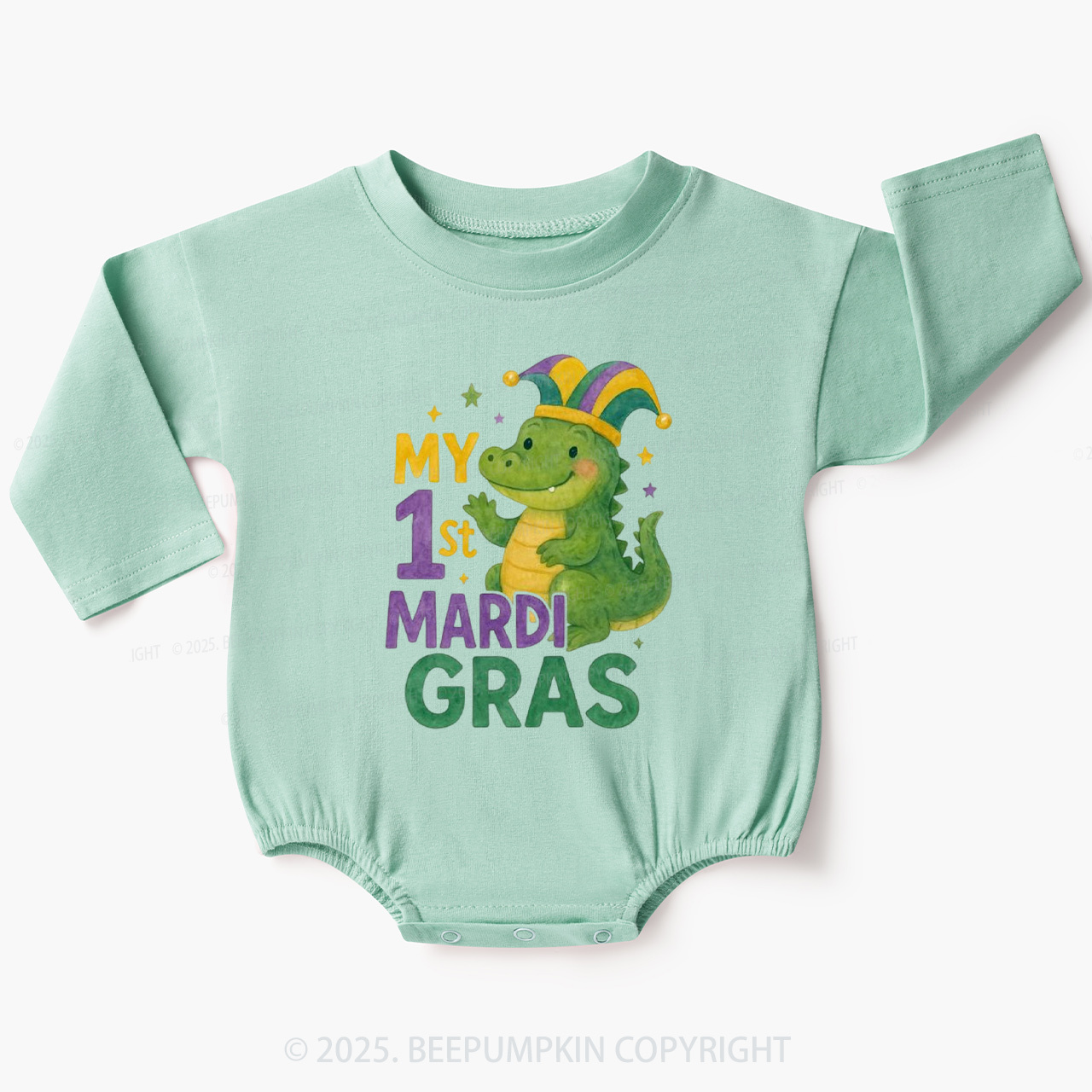 My First Mardi Gras Baby Bubble Romper Beepumpkin