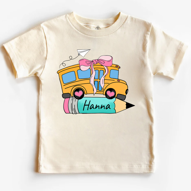 Personalized Bundle School Bus With Name Toddler&Kid's Tees Beepumpkin