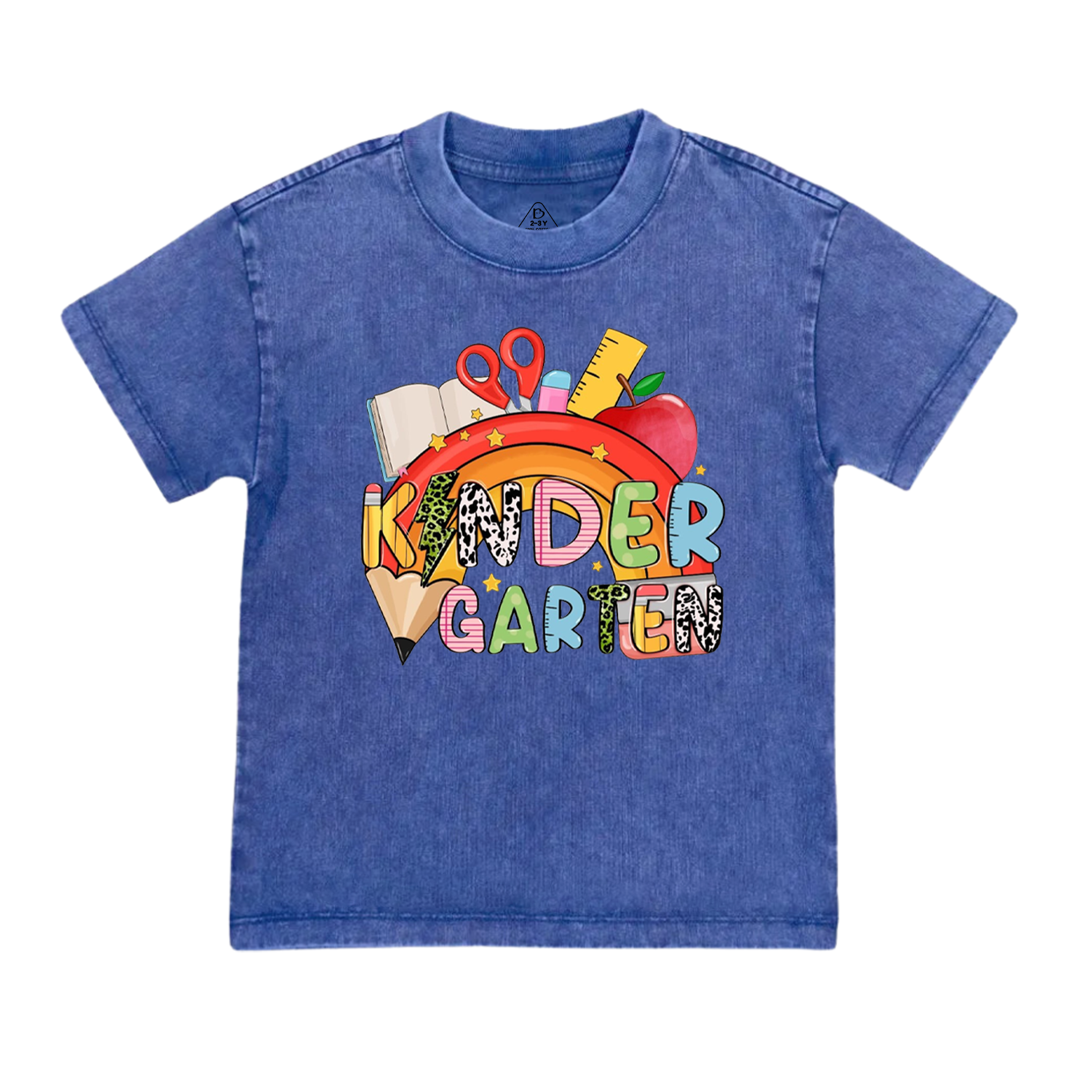 Personalized Rainbow Pencils Toddler&Kids Washed Tees