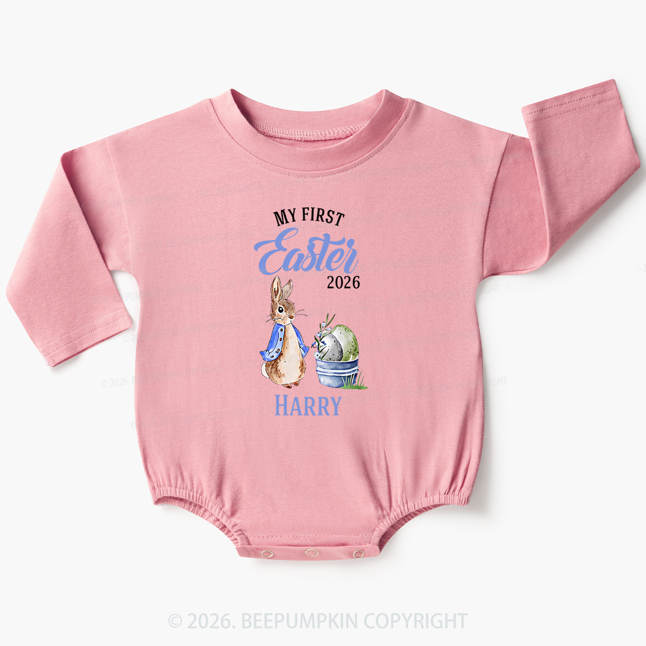 Personalized Little Bunny’s First Easter Baby Bubble Romper Baby Bubble Romper