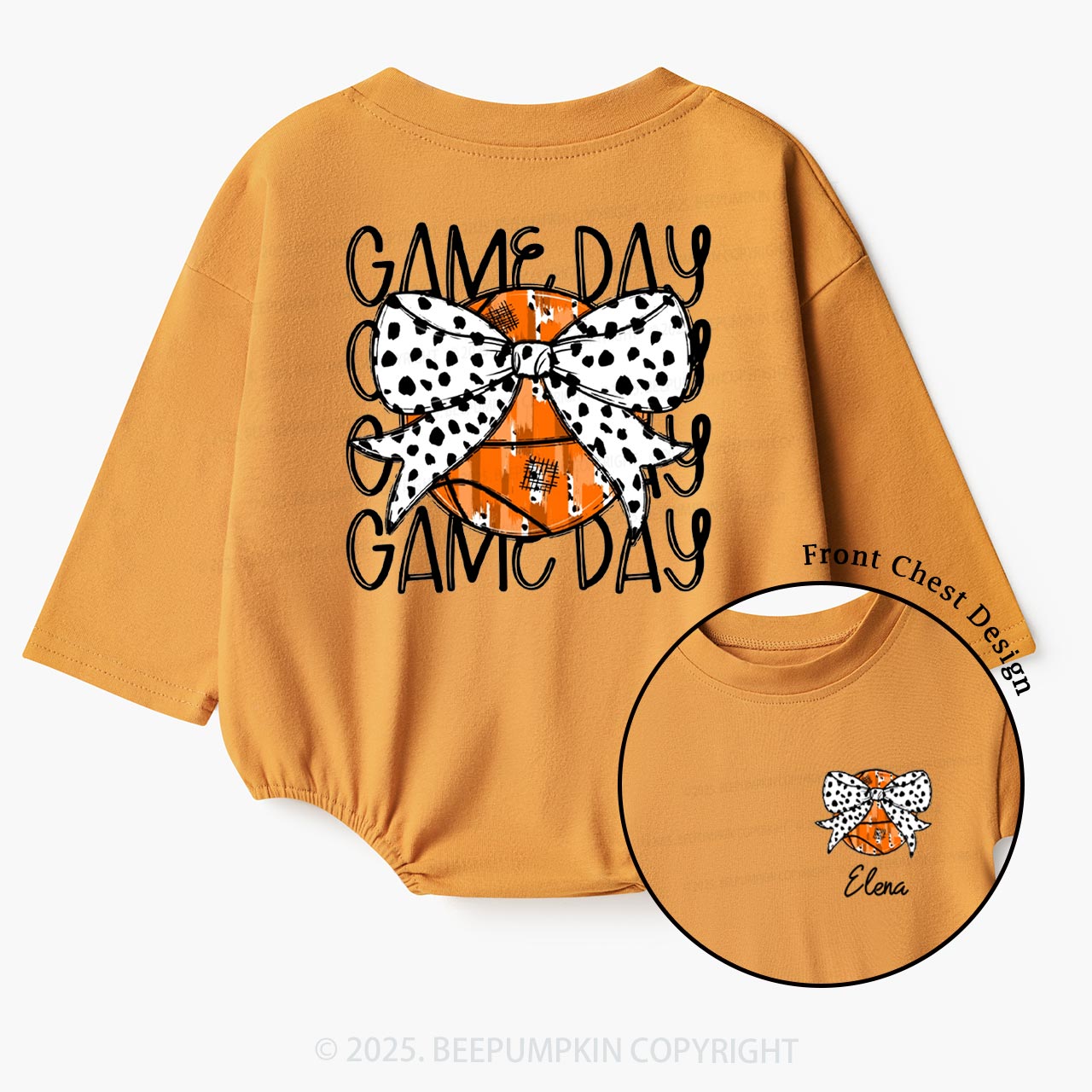 Personalized Game Day Baby Bubble Romper Beepumpkin