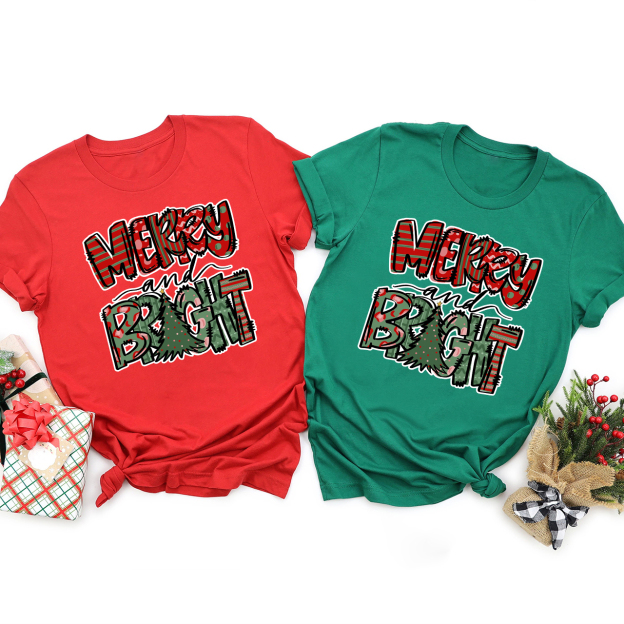 Merry Bright Christmas Family Matching Shirt