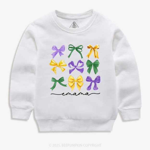 Personalized Carnival Bow Name Kid's Sweatshirt