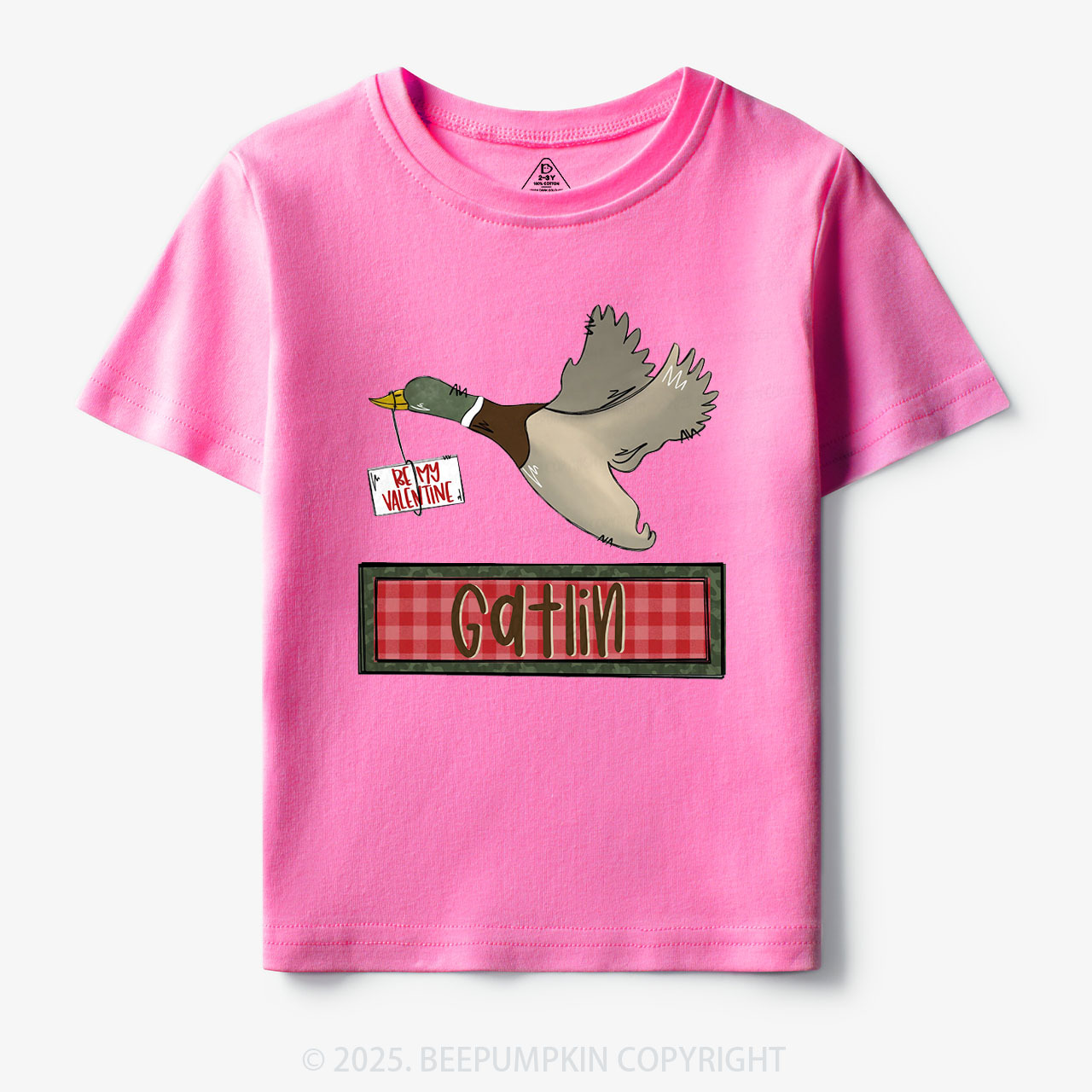 Personalized Be My Valentine Duck Toddler&Kid's Tees Beepumpkin