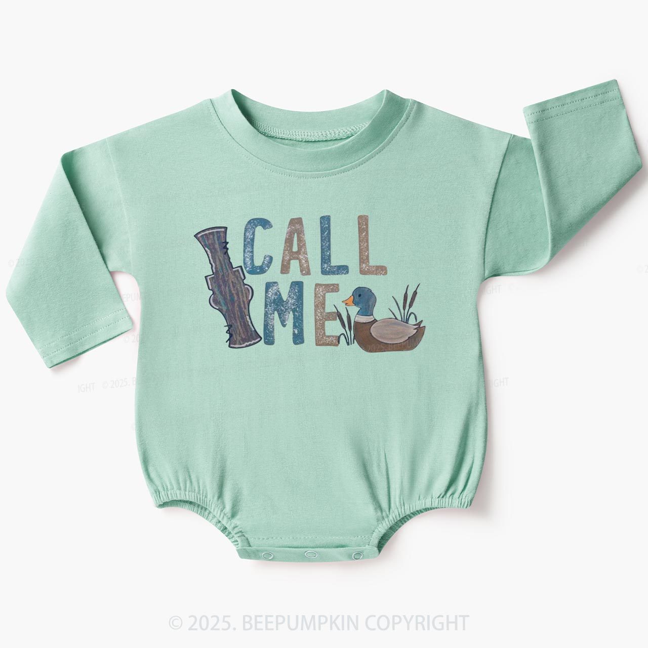 Call Me Duck Hunting Baby Bubble Romper Beepumpkin