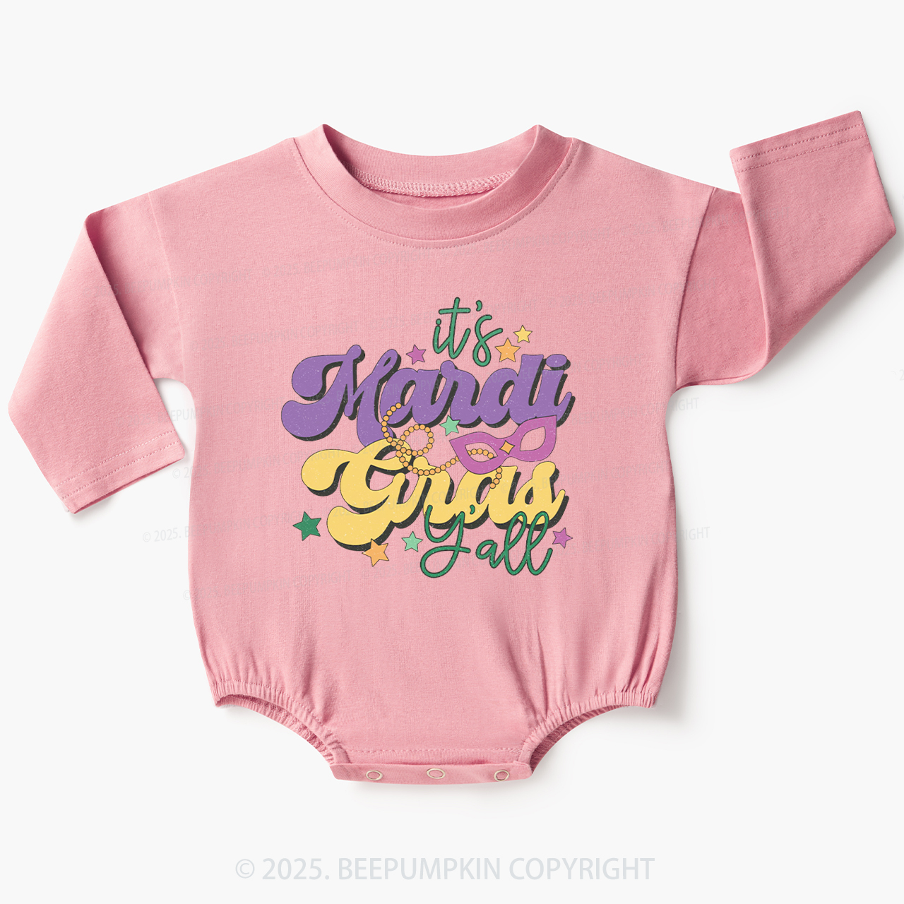 It's Mardi Gras Y'all Baby Bubble Romper Beepumpkin