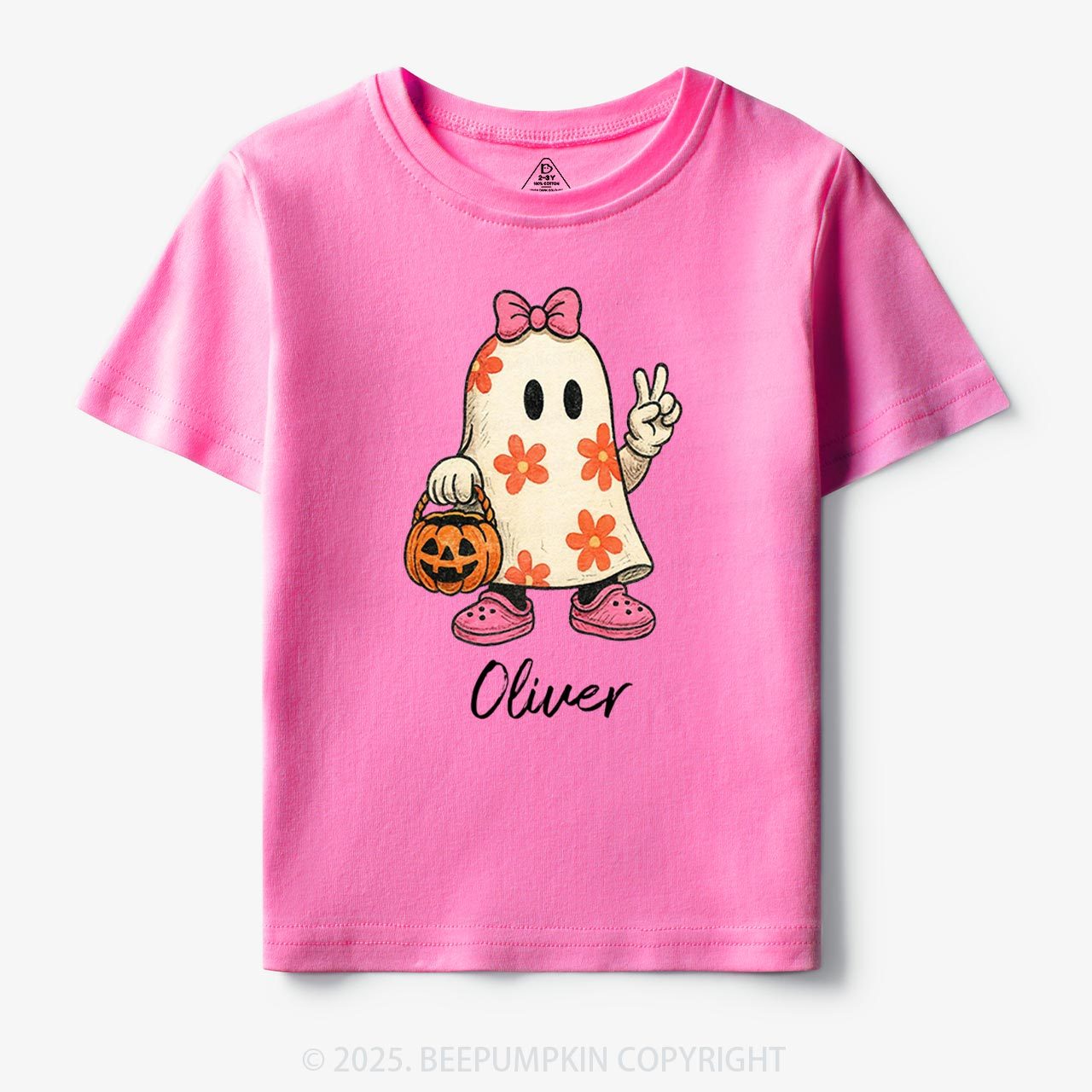 Personalized Halloween Cute Ghost and Pumpkin Toddler&Kid's Tees Beepumpkin