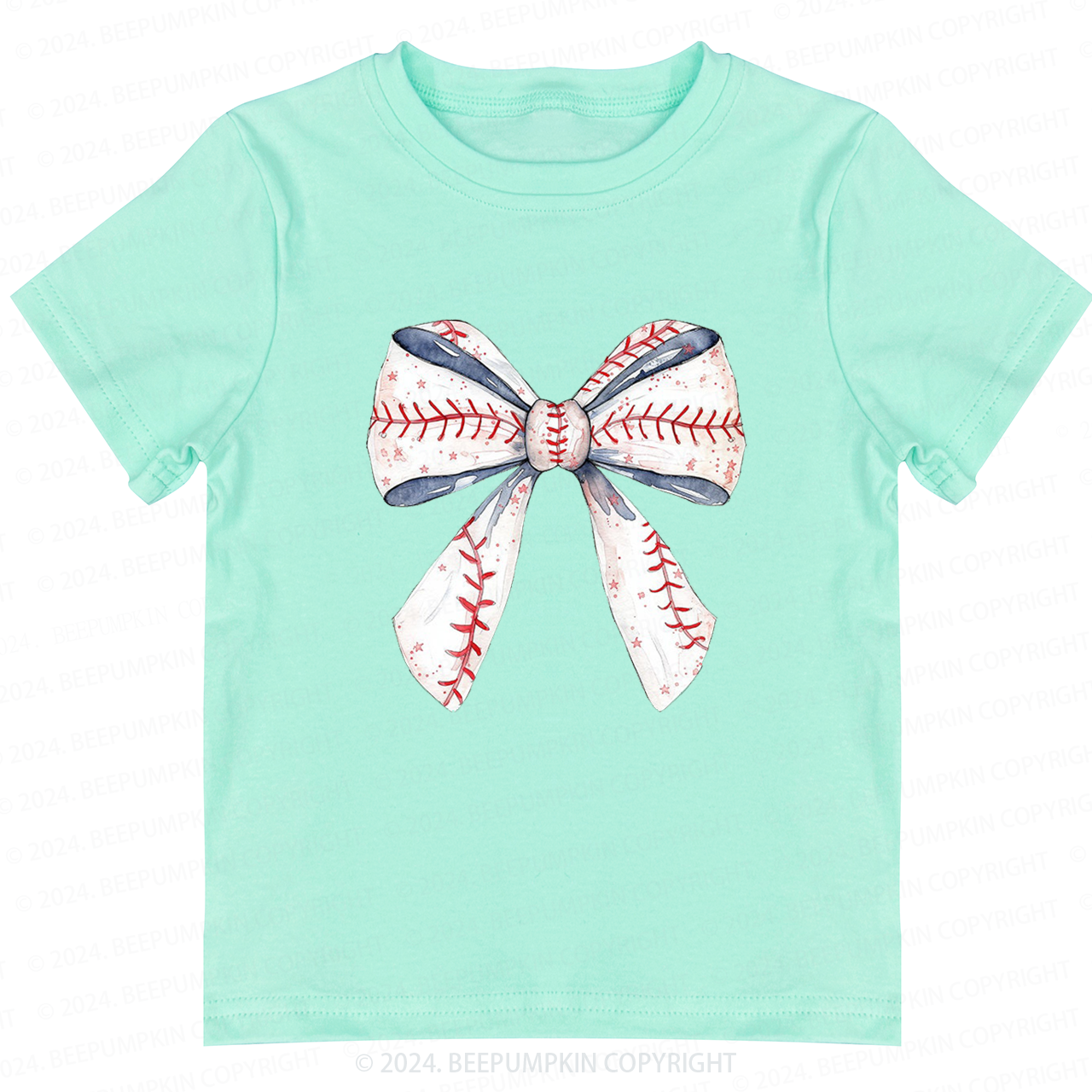 Cute Giant Baseball Ribbon Toddler&Kids Tees 