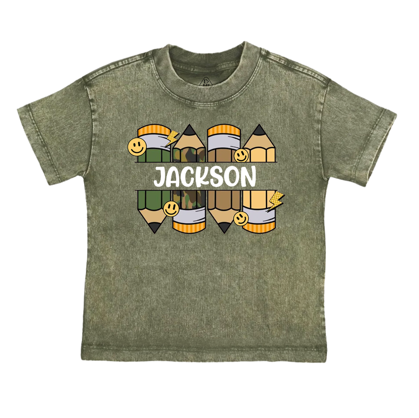 Personalized Pencil Kid Name Toddler&Kids Washed Tees