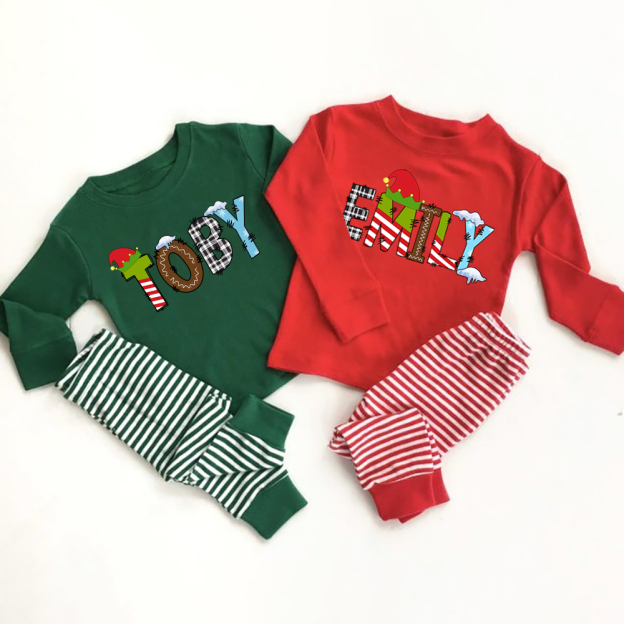 Christmas Letters Alphabet Loungewear Pajamas