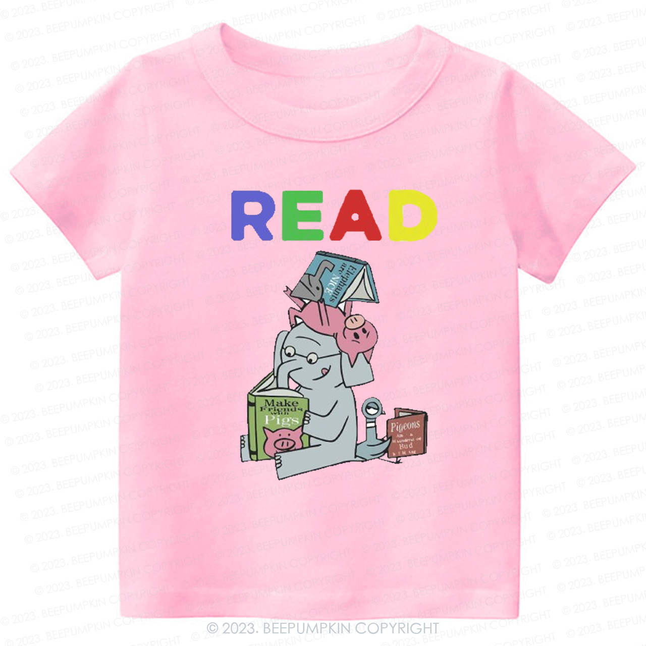 Reading With Friends Piggie Elephant Kids Shirt