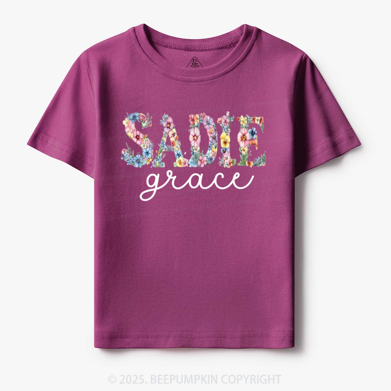Personalized Floral Name Toddler&Kid's Tees Beepumpkin