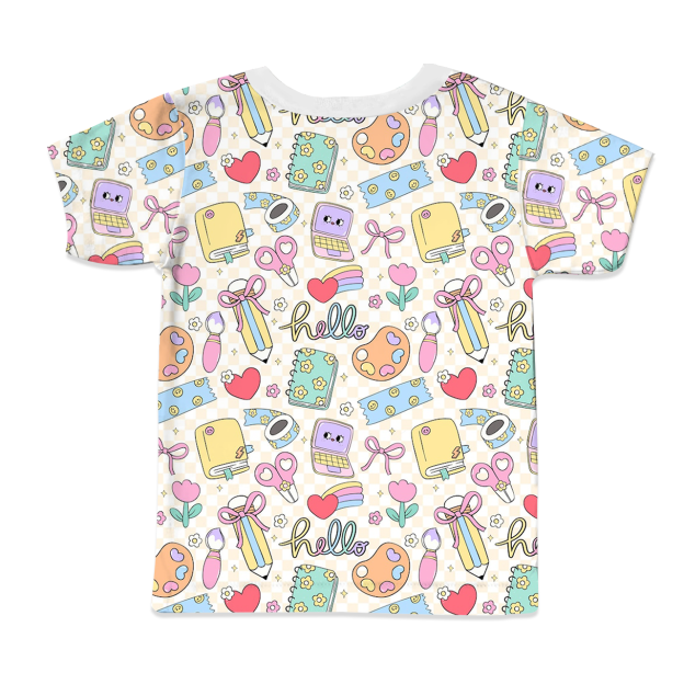 Hello, School All Over Print Kids Tees