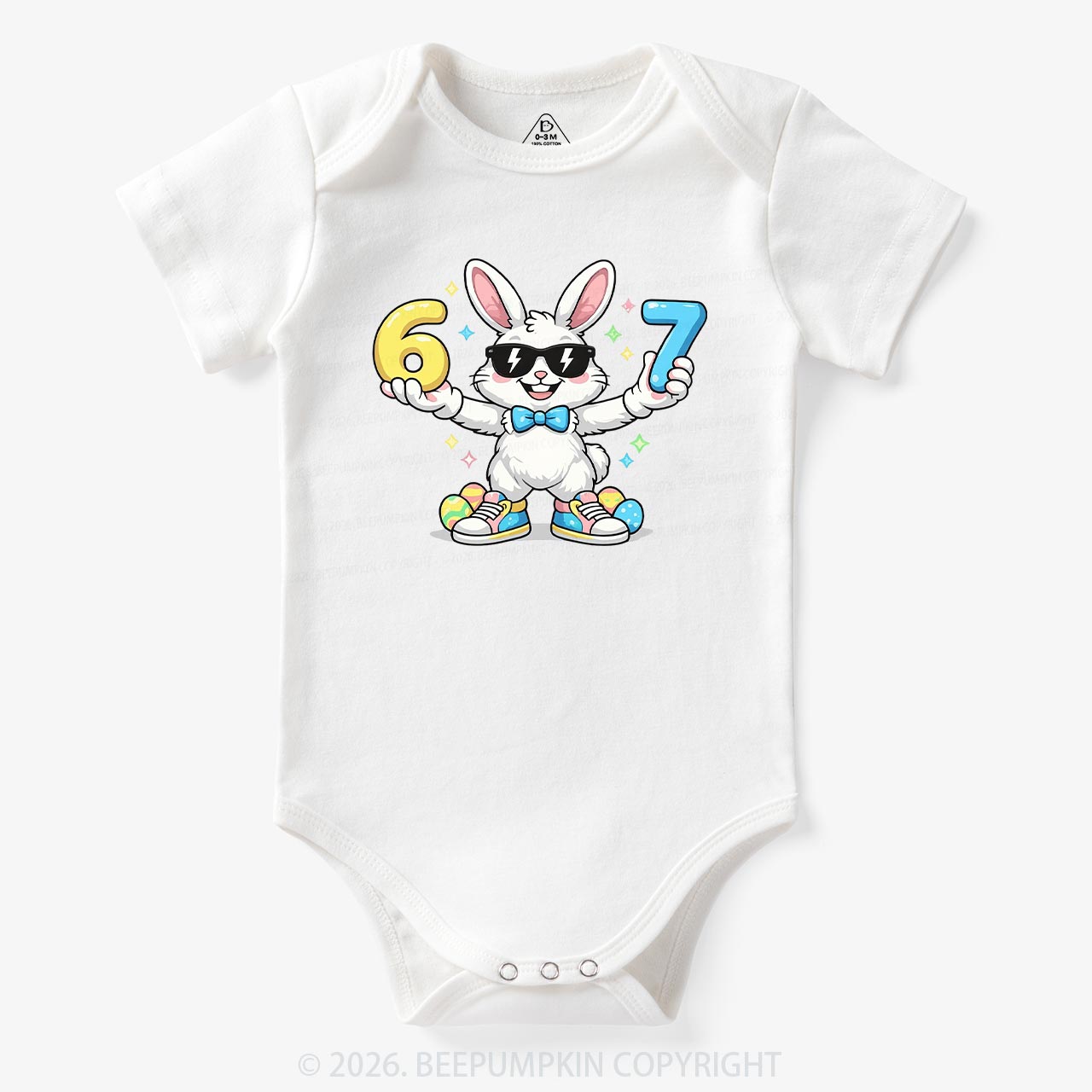 Hip‑Hop 67 Bunny Baby Bodysuit