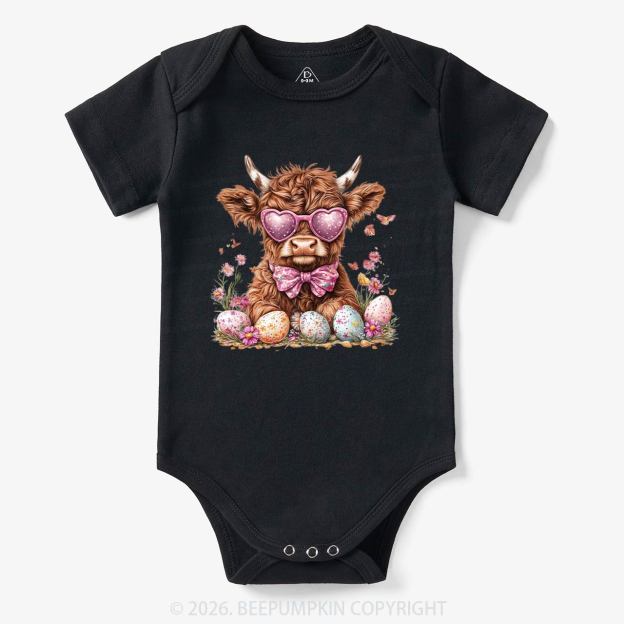 Easter Day Highland Cow Bodysuit