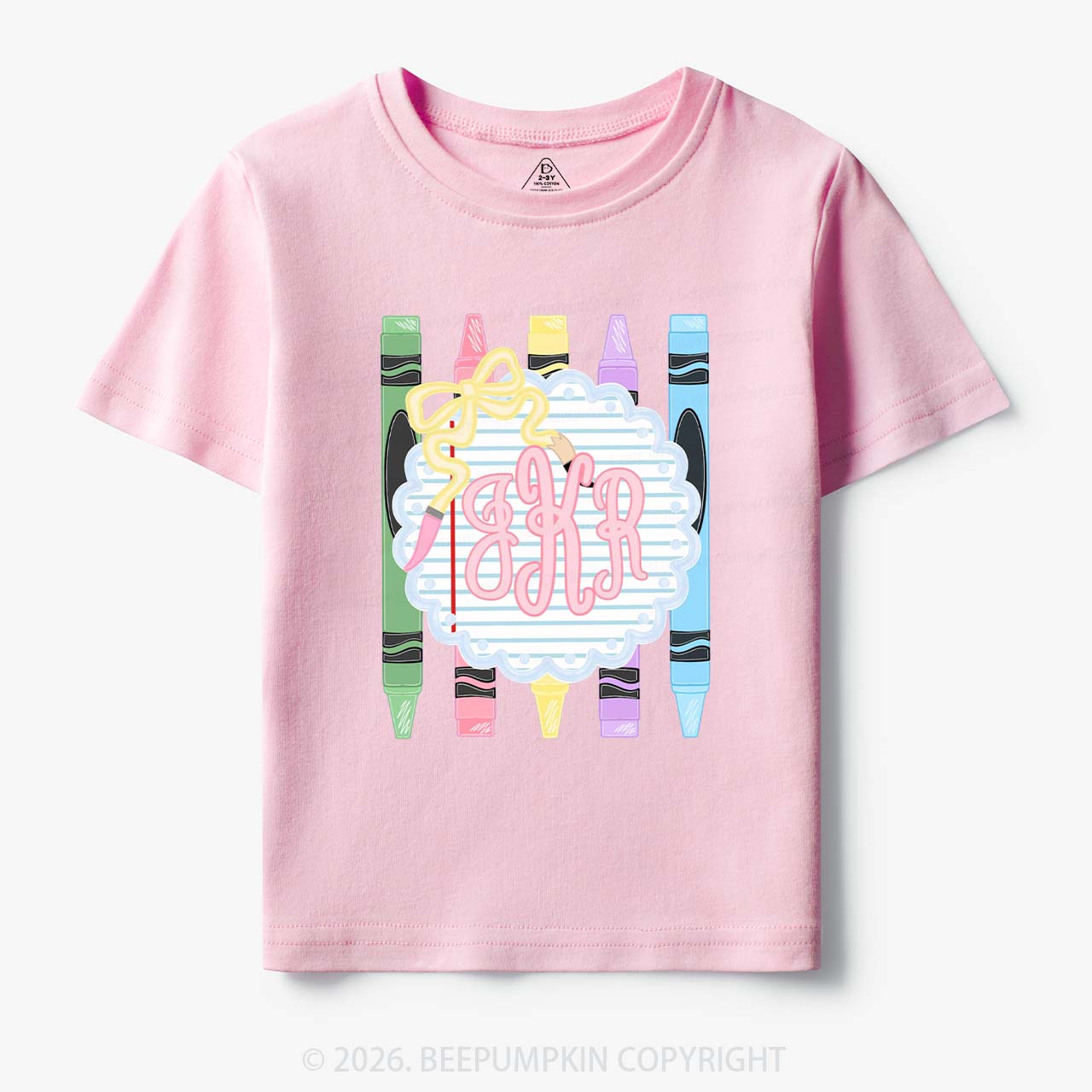 Personalized Monogram Name Pink Preppy Toddler&Kid's Tees