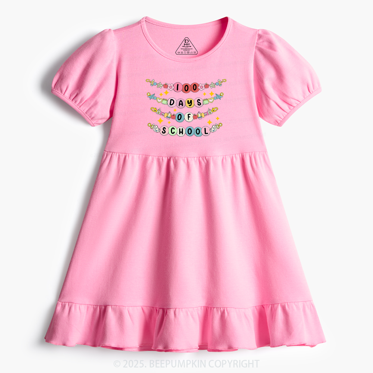100 Days Of School Toddler&Kid's Ruffle Dress Beepumpkin 