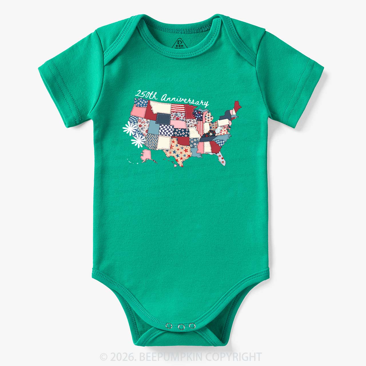 US 250 Years Patriotic Patchwork Bodysuit