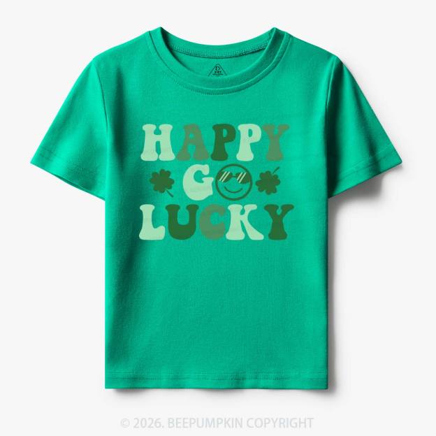 Leaf Happy Go Lucky St.Patricks Day Toddler&Kid's Tees Beepumpkin