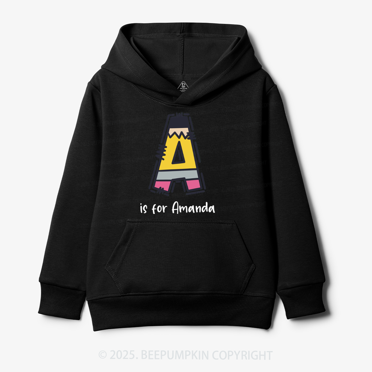 Personalized Pencil Letter Kid's Hoodies Beepumpkin