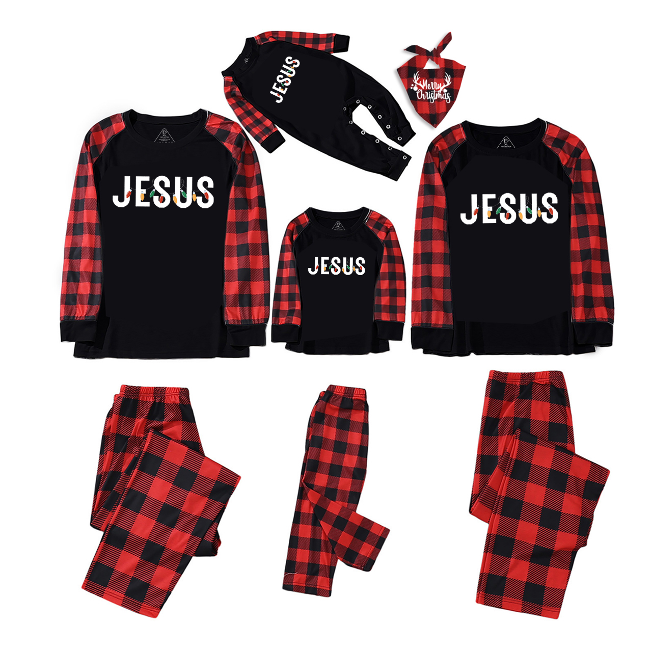 Jesus Christmas Light Family Matching Pajamas