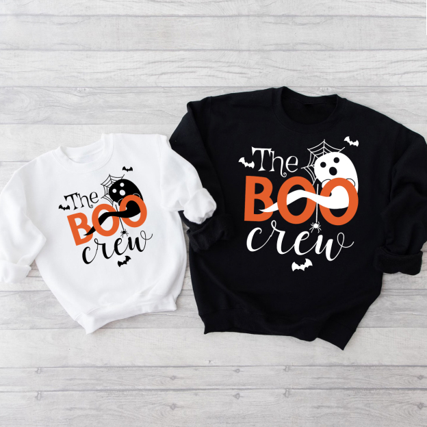 The Boo Crew Spider Web Halloween Family Party Matching Sweatshirts