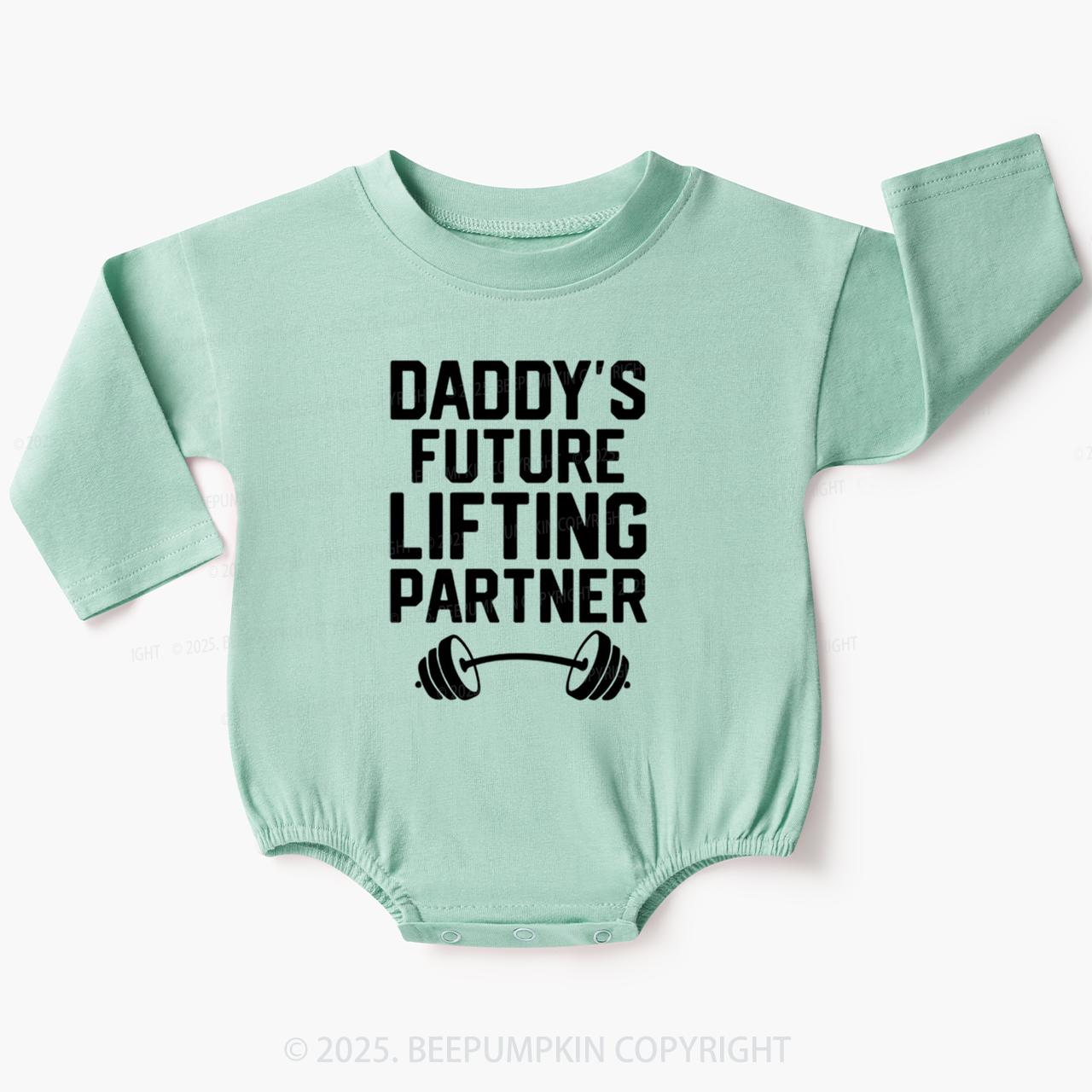 Daddy’s Future Lifting Partner Baby Bubble Romper Beepumpkin