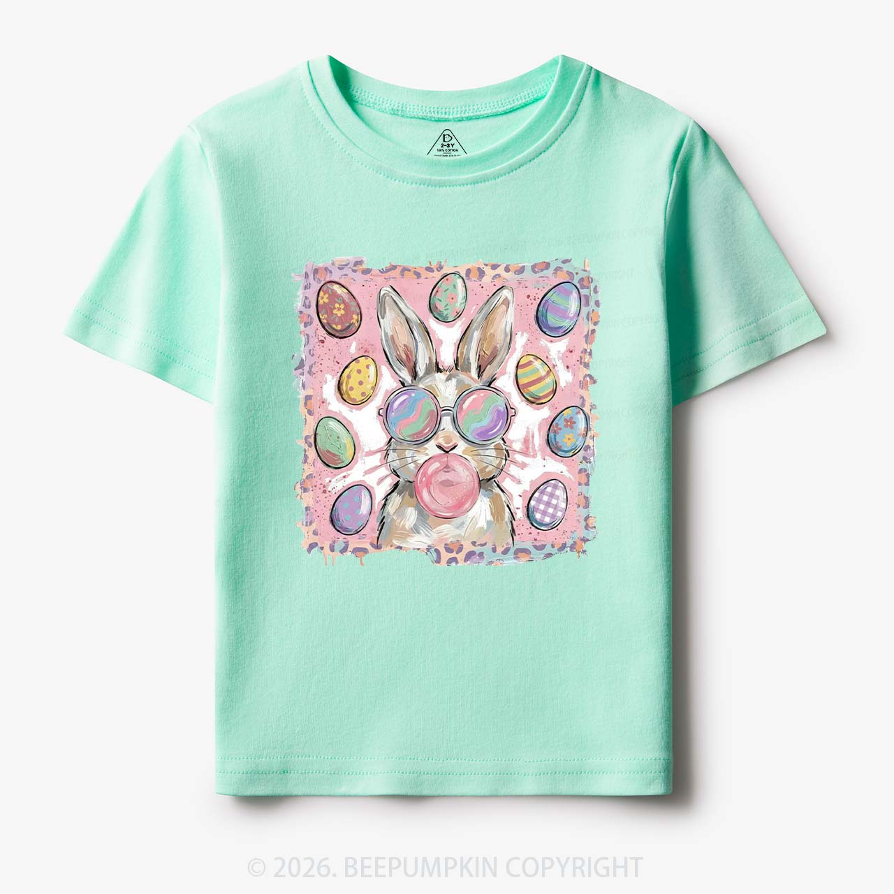 Retro Bubblegum Bunny Colorful Easter Eggs Toddler&Kids Tees