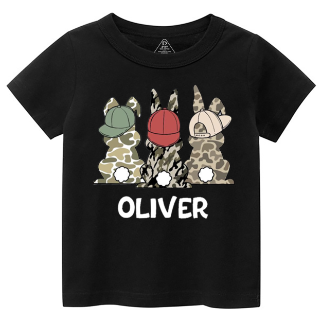 Personalized Name Camouflage Easter Bunny Toddler&Kid's Tees Beepumpkin