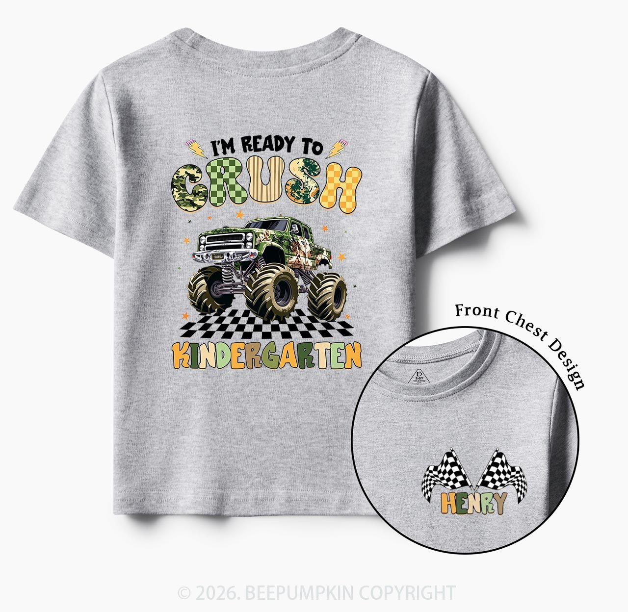 Personalized Ready To Crush Kindergarten Back to School Toddler&Kids Shirts