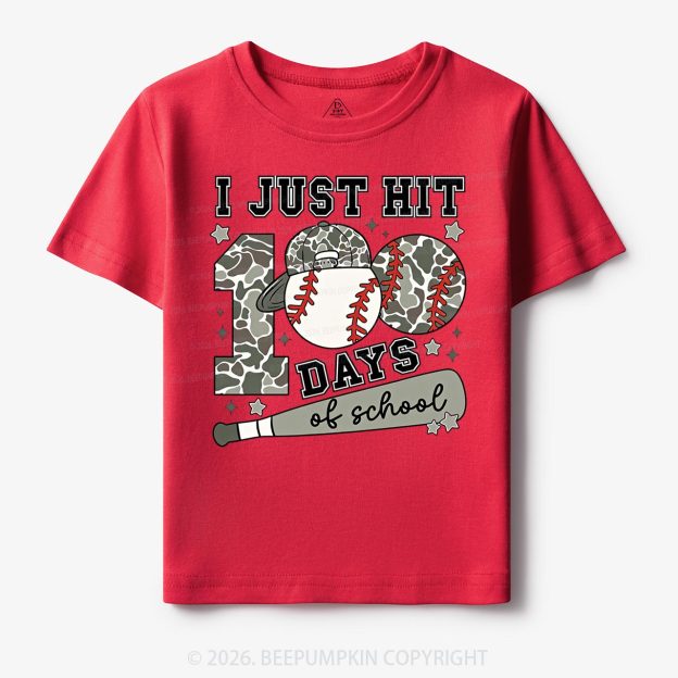 I Just Hit 100 Days Baseball School Toddler&Kid's Tees
