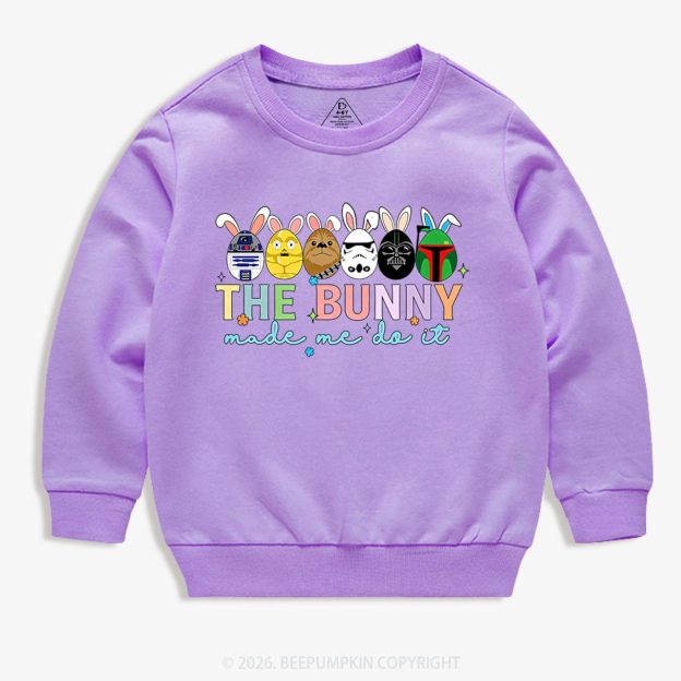 Cute Cartoon Characters Happy Easter Kid's Sweatshirt