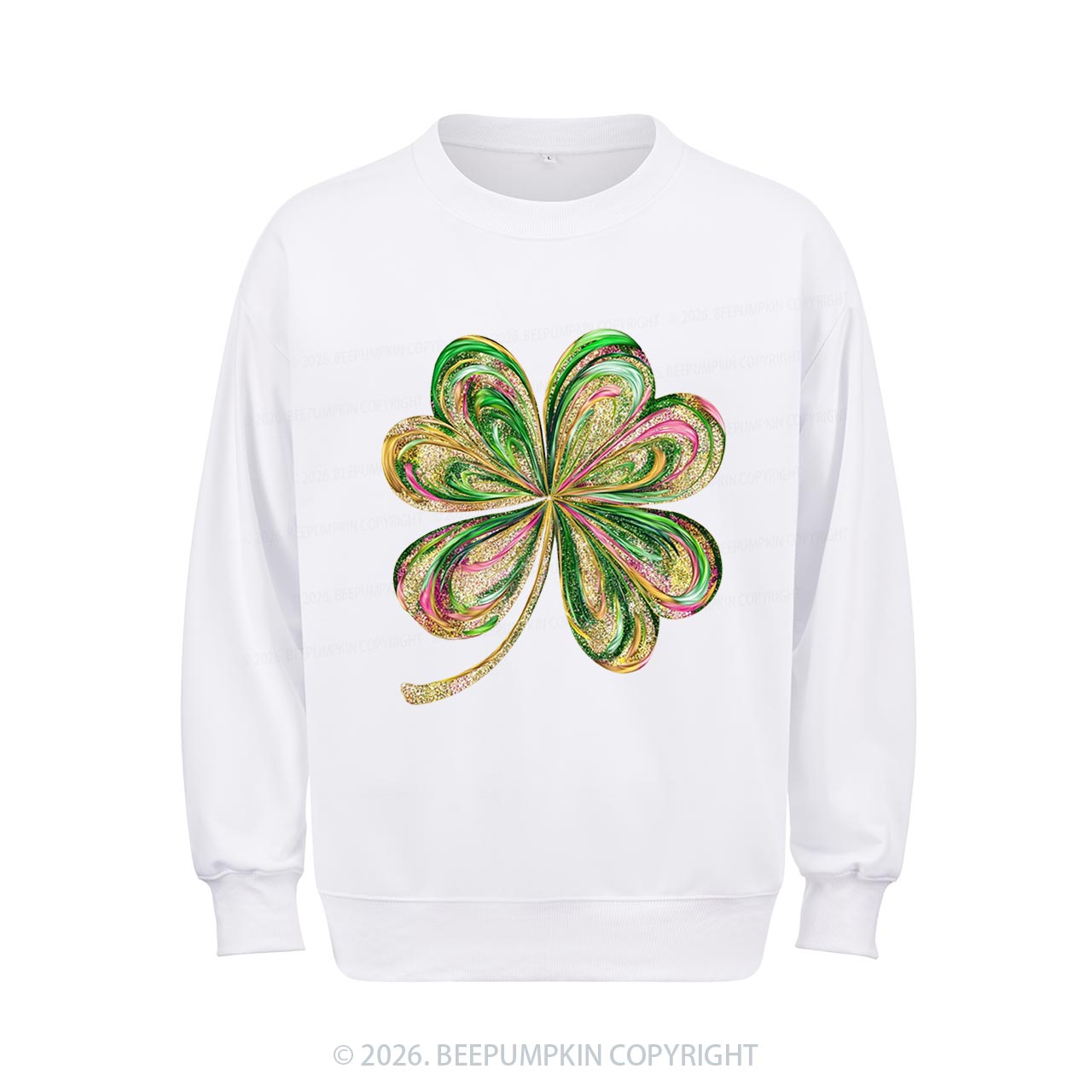 Retro Lucky Shamrock St Patrick's Day Aldult Sweatshirt