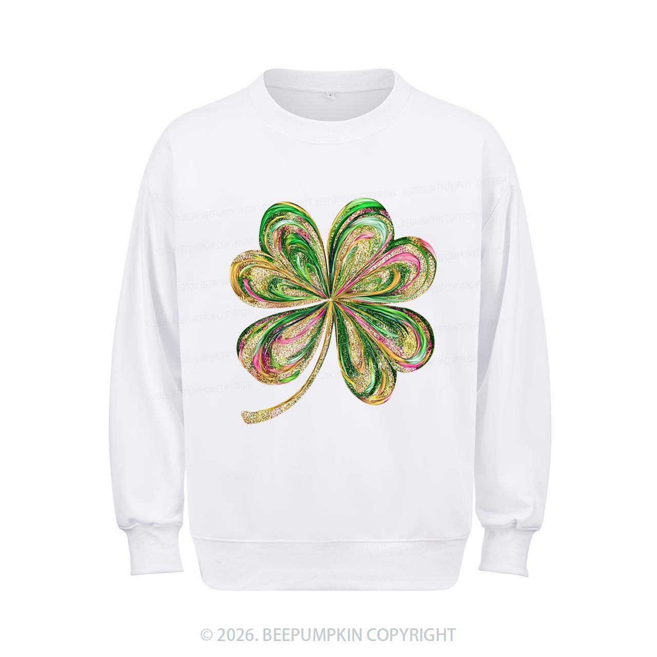 Retro Lucky Shamrock St Patrick's Day Aldult Sweatshirt